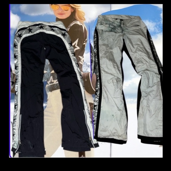 Jet Set Starred Ski Pants, Black, Size 3 - Picture 1 of 8